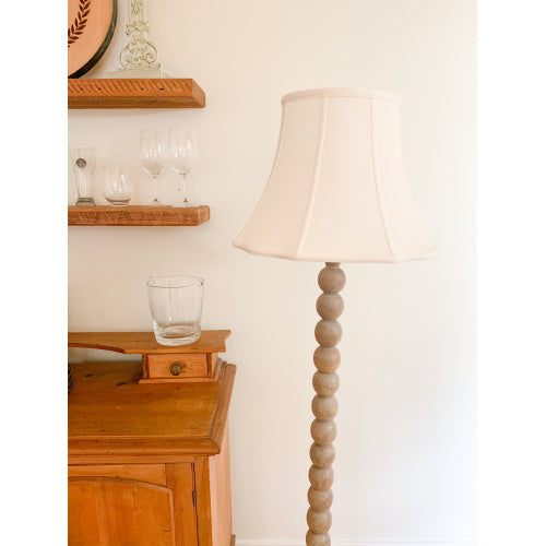 Modified Fancy Octagon Softback Lampshade With Washer Fitter, White Natural Fabric Lampshade For Table Lamps, 9 Top X 18 Bottom X 13 Height