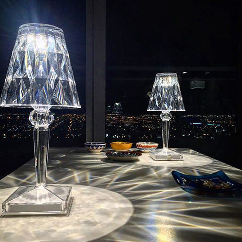 Diamond Crystal Table Lamp Can Carry Usb Rechargeable Decorative Night Light