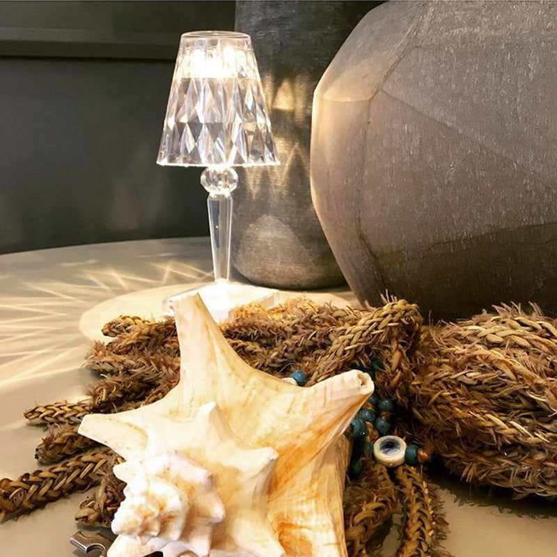 Diamond Crystal Table Lamp Can Carry Usb Rechargeable Decorative Night Light
