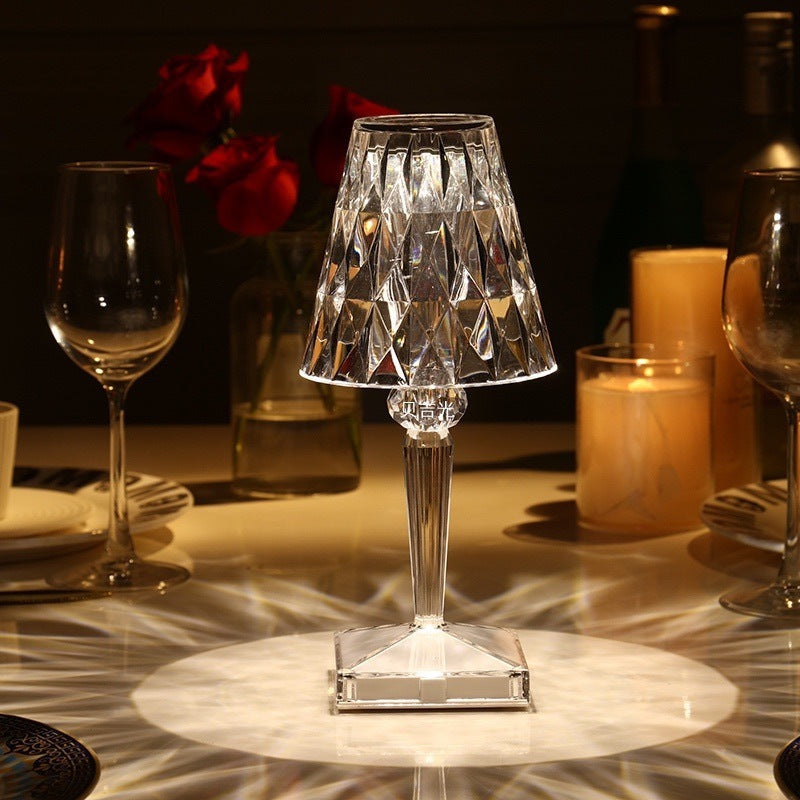 Diamond Crystal Table Lamp Can Carry Usb Rechargeable Decorative Night Light