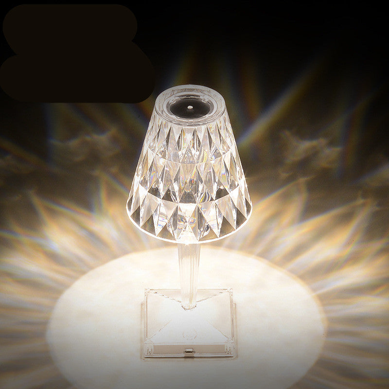 Diamond Crystal Table Lamp Can Carry Usb Rechargeable Decorative Night Light