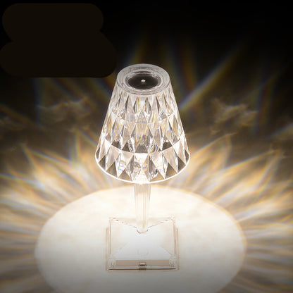 Diamond Crystal Table Lamp Can Carry Usb Rechargeable Decorative Night Light