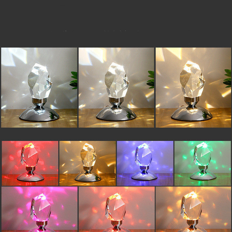 Bedroom Simple Atmosphere Diamond Crystal Table Lamp