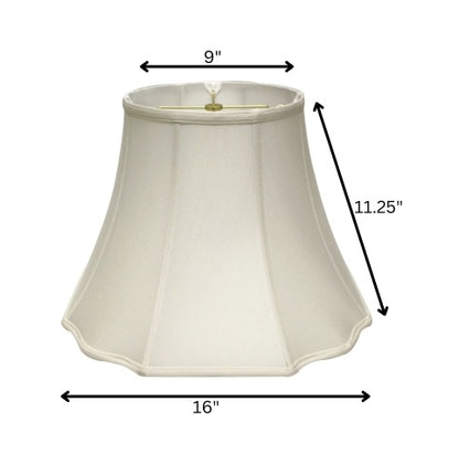 Modified Fancy Octagon Softback Lampshade With Washer Fitter, White Natural Fabric Lampshade For Table Lamps, 9 Top X 18 Bottom X 13 Height