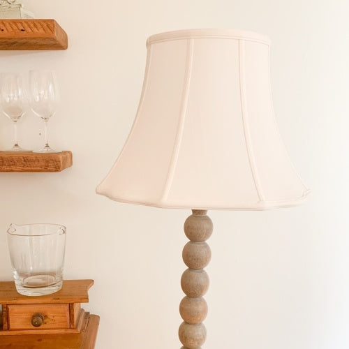 Modified Fancy Octagon Softback Lampshade With Washer Fitter, White Natural Fabric Lampshade For Table Lamps, 9 Top X 18 Bottom X 13 Height